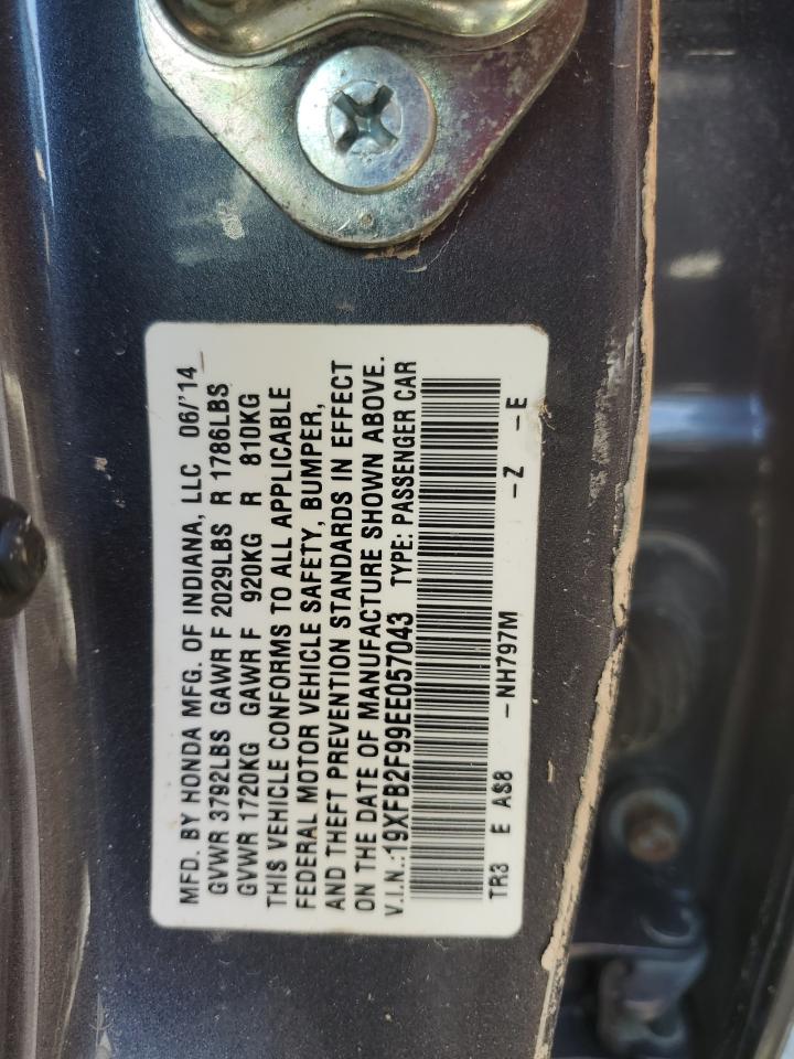 2014 Honda Civic Exl VIN: 19XFB2F99EE057043 Lot: 80965185