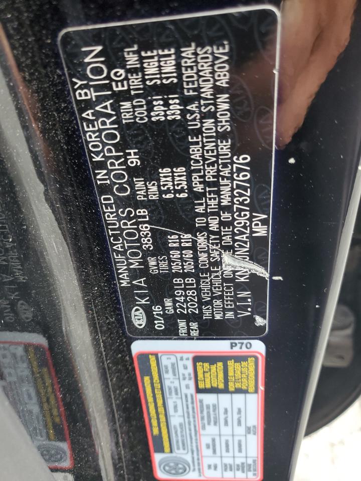 2016 Kia Soul VIN: KNDJN2A29G7327676 Lot: 80549005