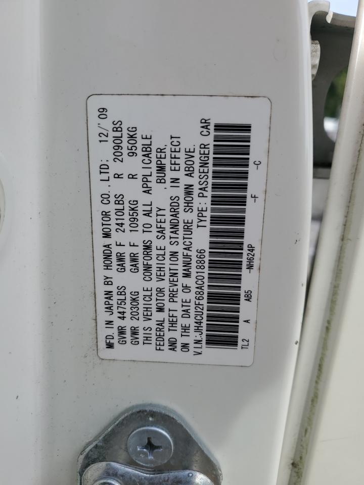 2010 Acura Tsx VIN: JH4CU2F68AC018866 Lot: 80026995