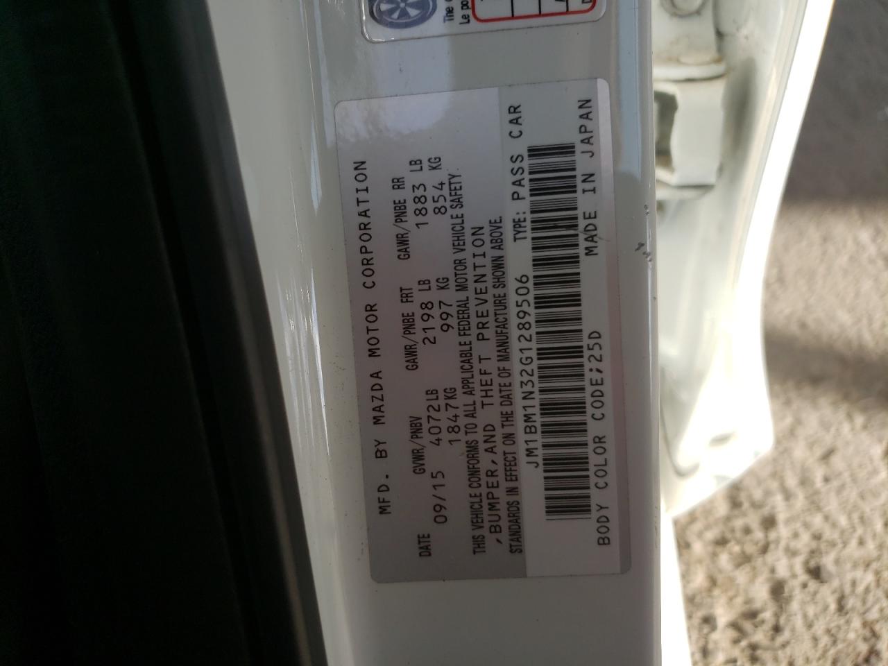 2016 Mazda 3 Grand Touring VIN: JM1BM1N32G1289506 Lot: 81742745