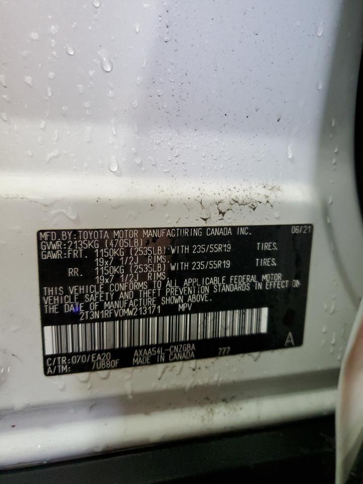 2021 Toyota Rav4 Limited VIN: 2T3N1RFV0MW213171 Lot: 71731985