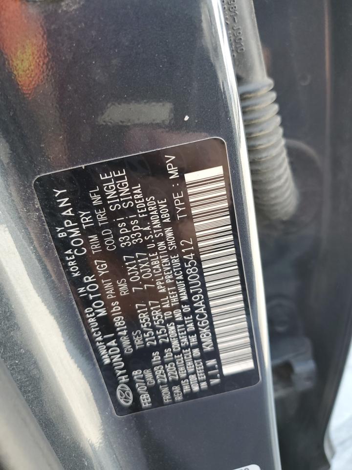 2018 Hyundai Kona Sel VIN: KM8K6CAA9JU085412 Lot: 70841285