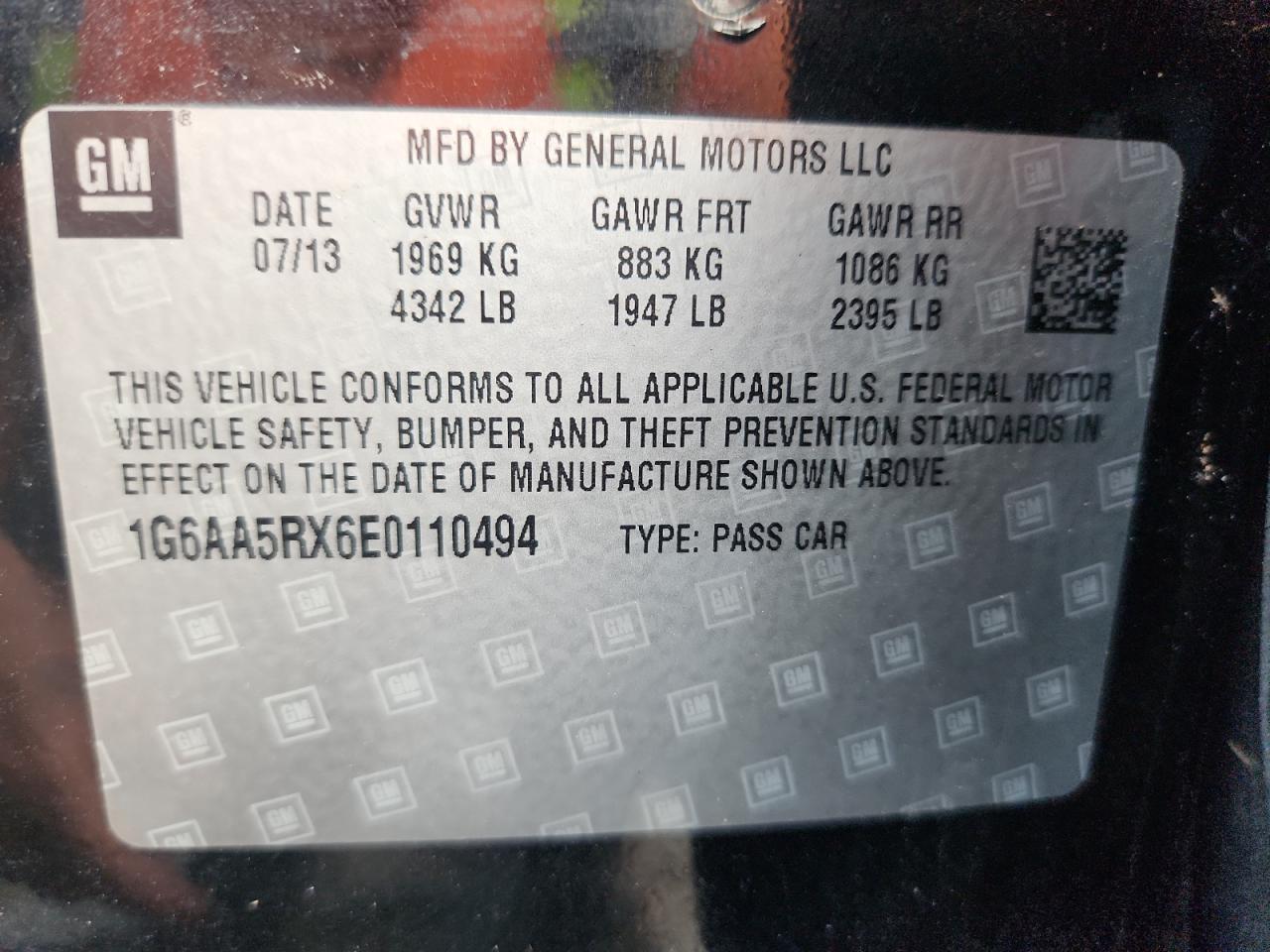 2014 Cadillac Ats VIN: 1G6AA5RX6E0110494 Lot: 81454275