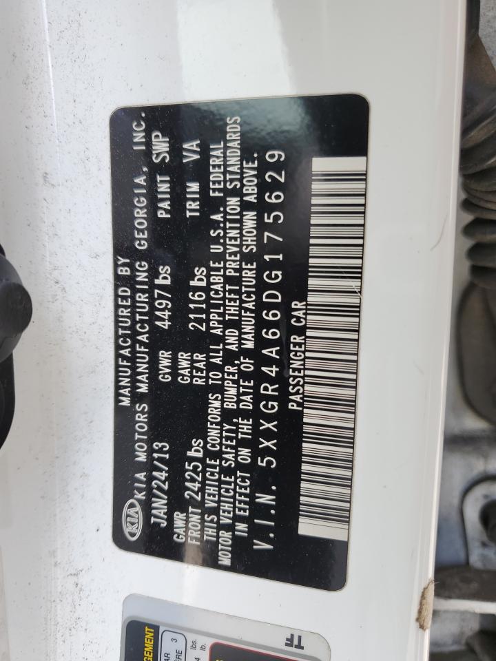 2013 Kia Optima Sx VIN: 5XXGR4A66DG175629 Lot: 80690175