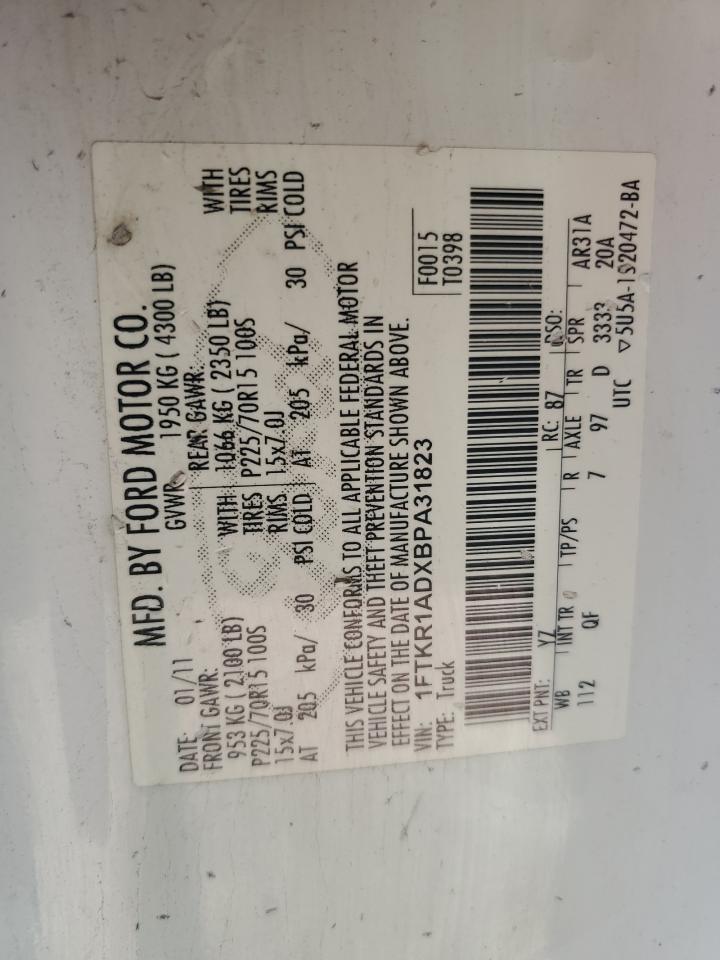 2011 Ford Ranger VIN: 1FTKR1ADXBPA31823 Lot: 84266565