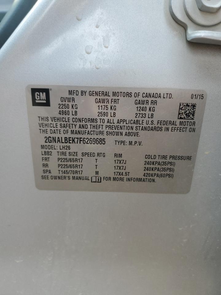 2015 Chevrolet Equinox Lt VIN: 2GNALBEK7F6269685 Lot: 81440525