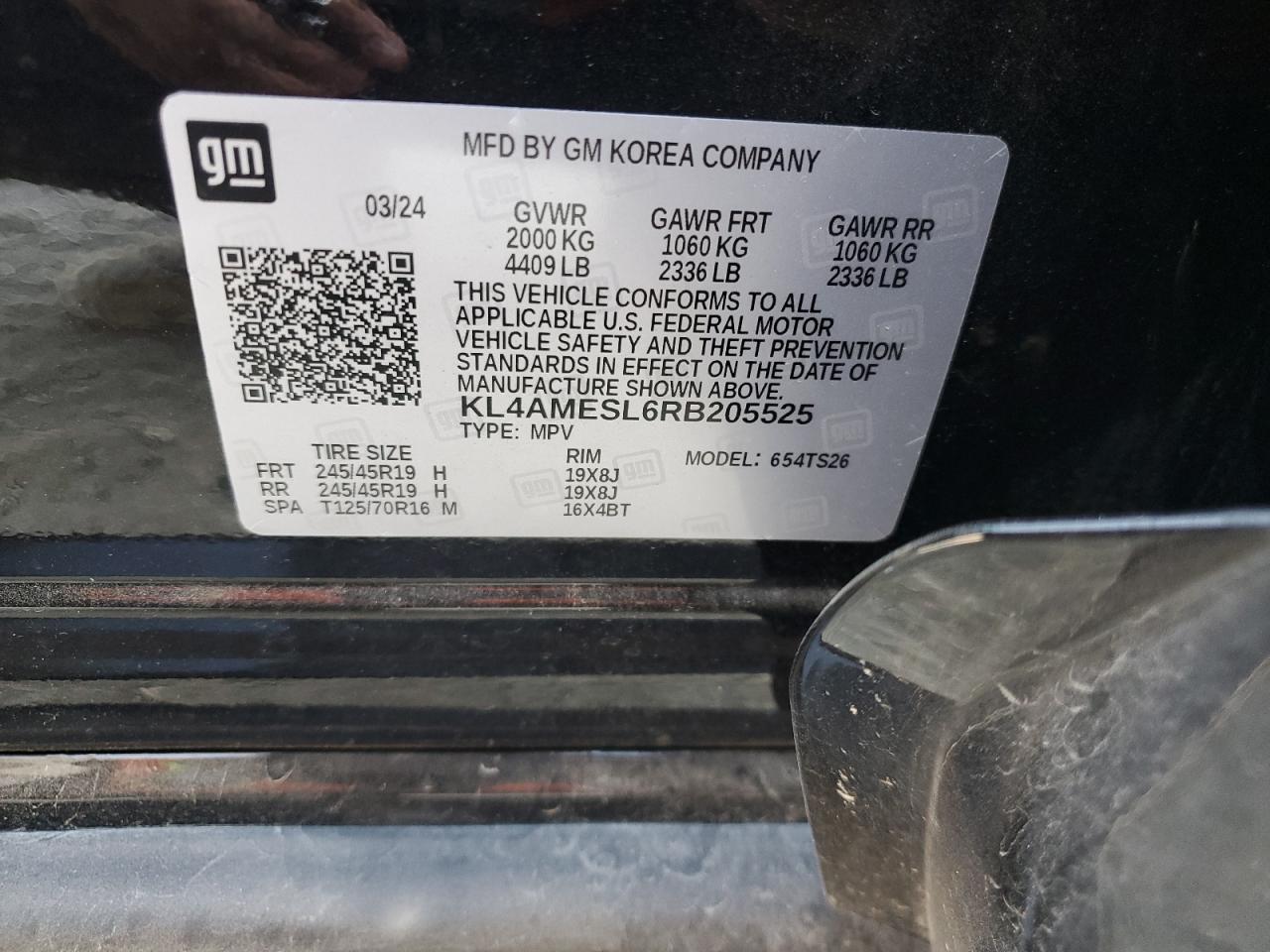 2024 Buick Encore Gx Sport Touring VIN: KL4AMESL6RB205525 Lot: 72103575