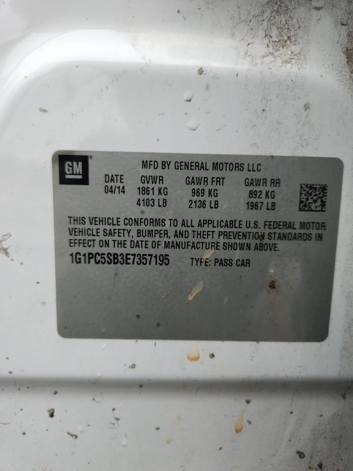 2014 Chevrolet Cruze Lt VIN: 1G1PC5SB3E7357195 Lot: 81640955