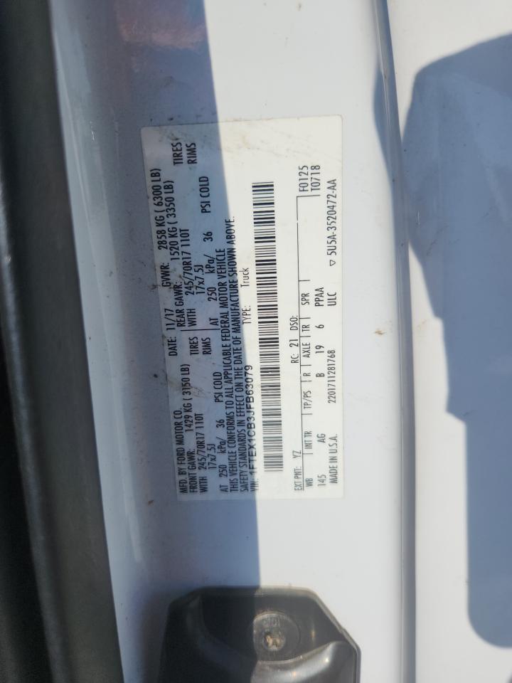 2018 Ford F150 Super Cab VIN: 1FTEX1CB3JFB63079 Lot: 81406365