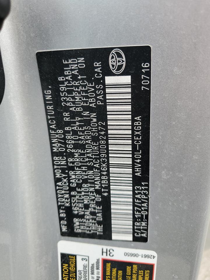 2009 Toyota Camry Hybrid VIN: 4T1BB46K39U082472 Lot: 84427675