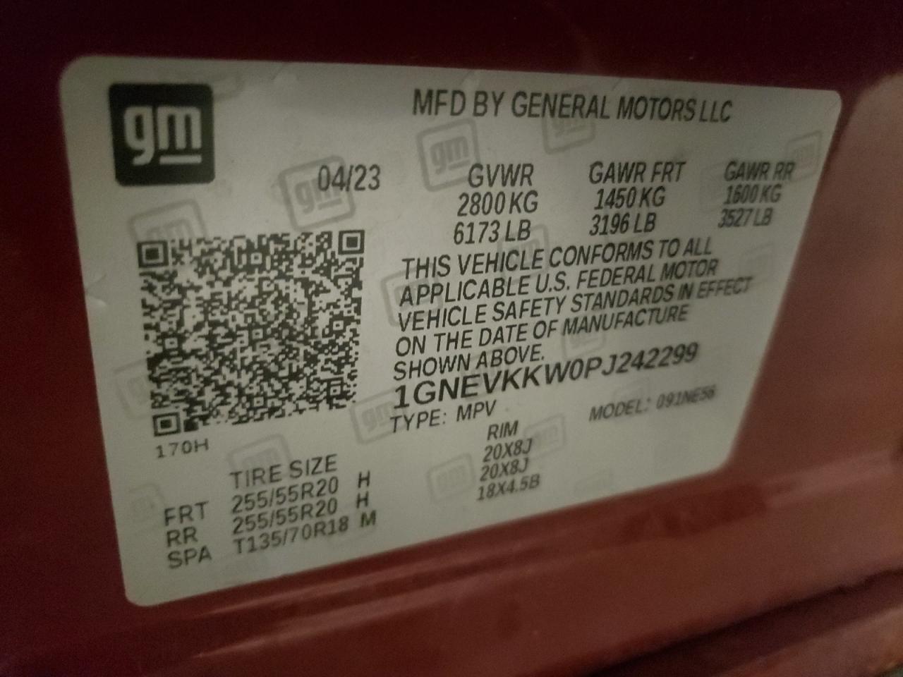 2023 Chevrolet Traverse Premier VIN: 1GNEVKKW0PJ242299 Lot: 81734115