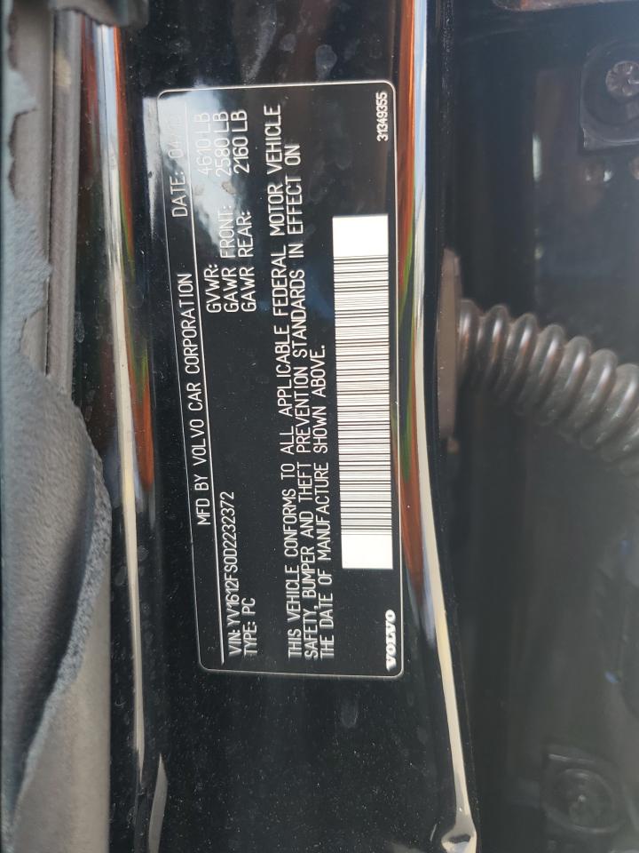 2013 Volvo S60 T5 VIN: YV1612FS0D2232372 Lot: 82162605