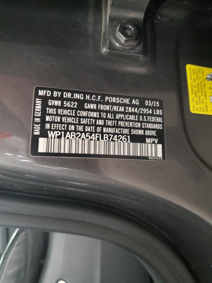 2015 Porsche Macan S VIN: WP1AB2A54FLB74261 Lot: 81252245