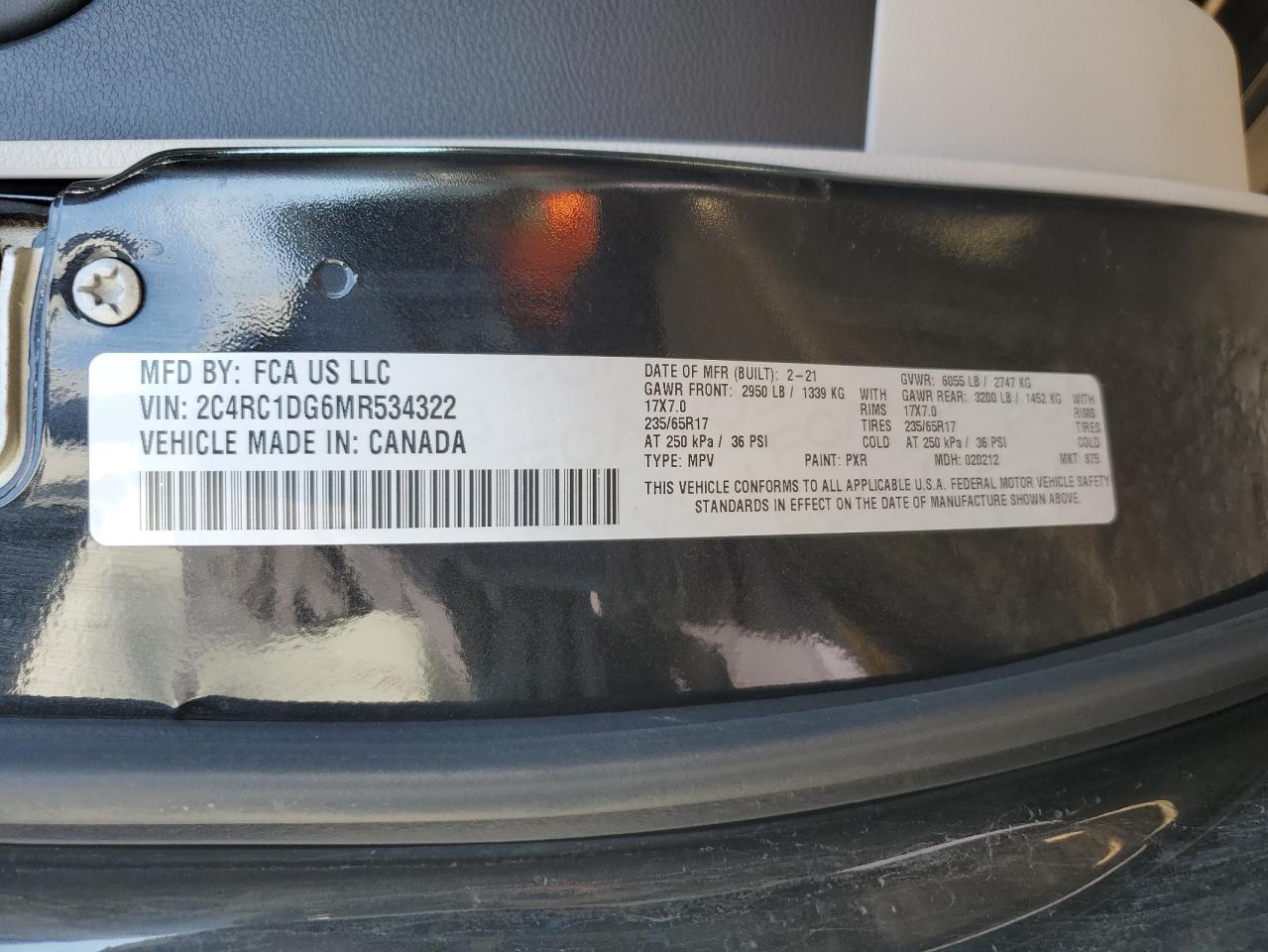 2021 Chrysler Voyager Lxi VIN: 2C4RC1DG6MR534322 Lot: 71115635