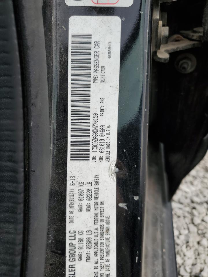 2013 Dodge Avenger Se VIN: 1C3CDZAG0DN770150 Lot: 80771055