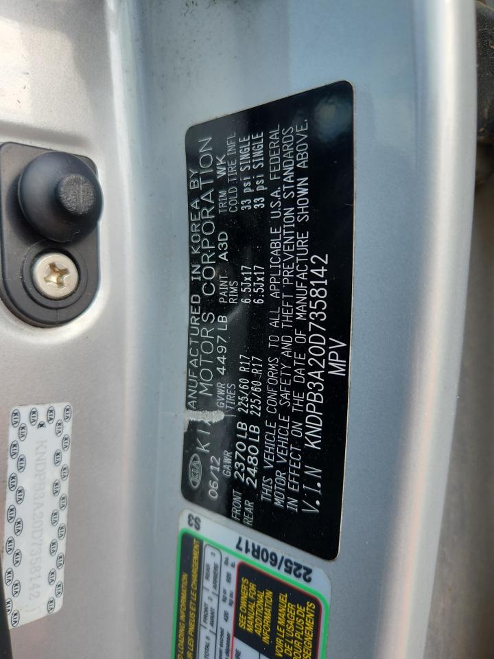 2013 Kia Sportage Base VIN: KNDPB3A20D7358142 Lot: 71848195