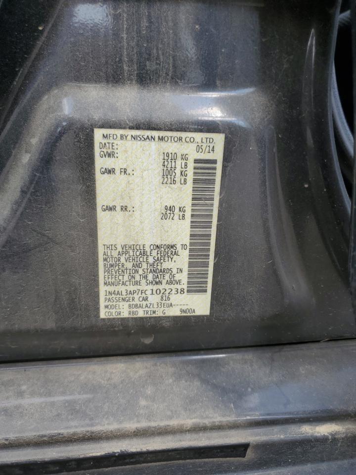 2015 Nissan Altima 2.5 VIN: 1N4AL3AP7FC102238 Lot: 80655875