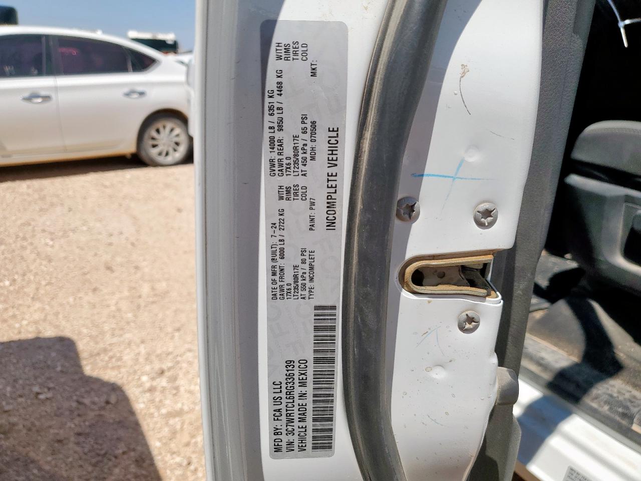 2024 Ram 3500 VIN: 3C7WRTCL6RG336139 Lot: 70550175