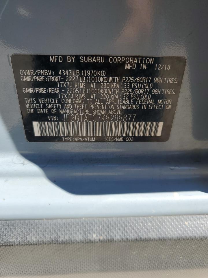 2019 Subaru Crosstrek Premium VIN: JF2GTAEC7K8288877 Lot: 81881995