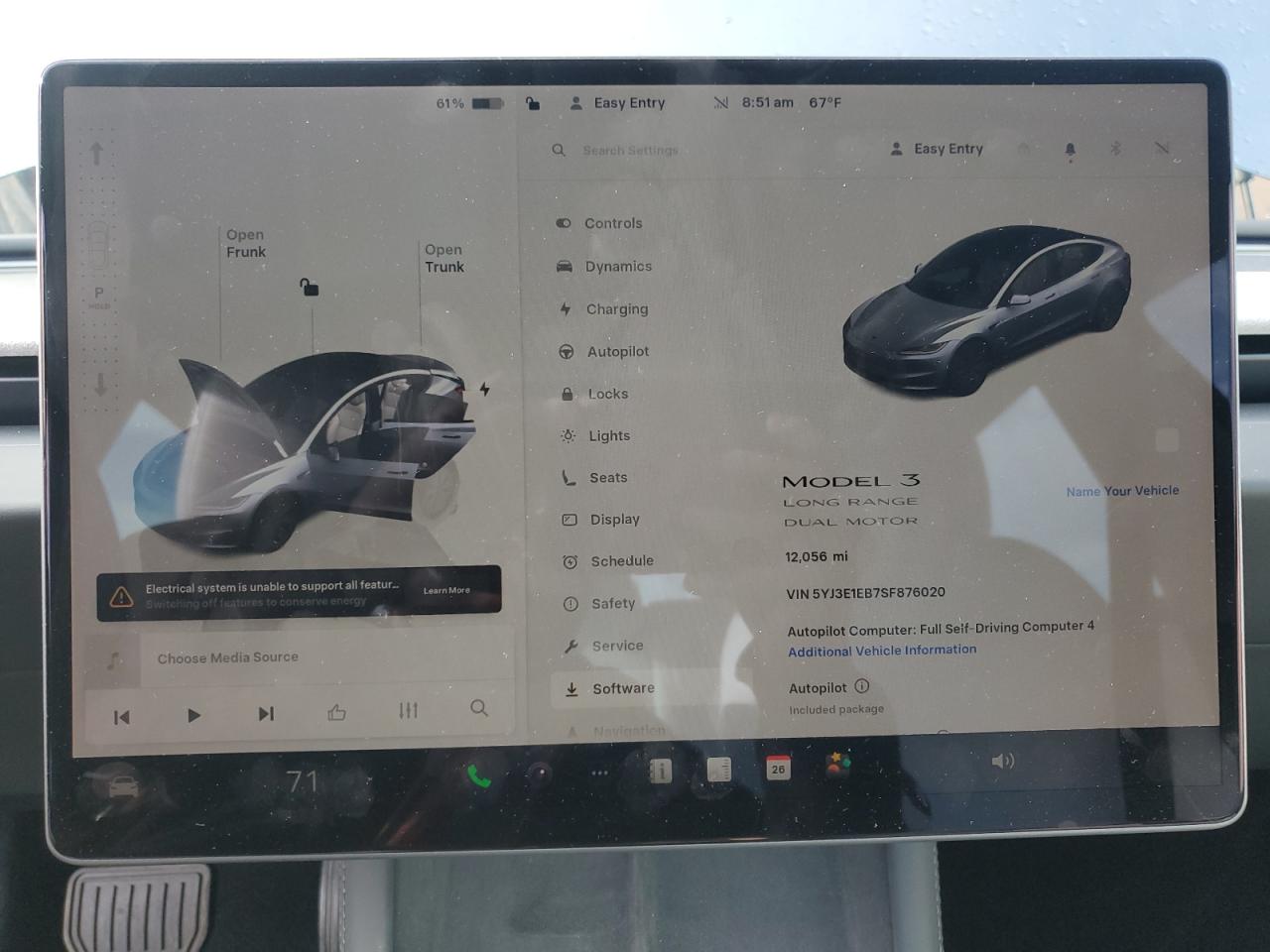 2025 Tesla Model 3 VIN: 5YJ3E1EB7SF876020 Lot: 81794935