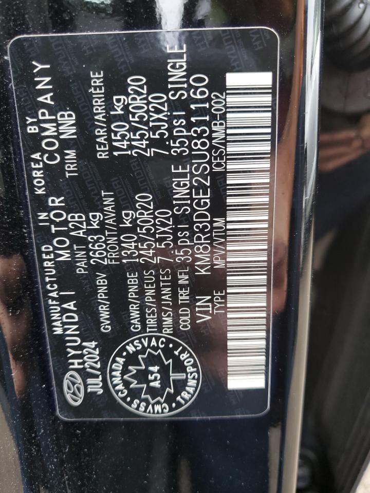 2025 Hyundai Palisade Xrt VIN: KM8R3DGE2SU831160 Lot: 80966065