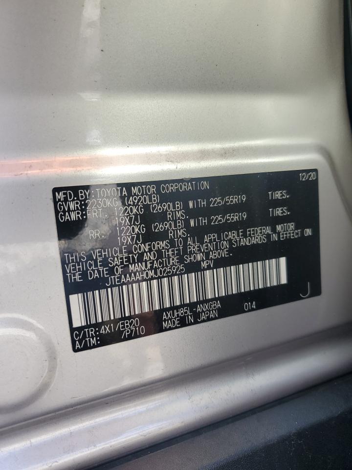 2021 Toyota Venza Le VIN: JTEAAAAH0MJ025925 Lot: 80177405