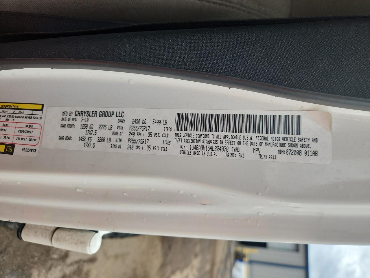 2010 Jeep Wrangler Unlimited Sport VIN: 1J4BA3H15AL224878 Lot: 81587635