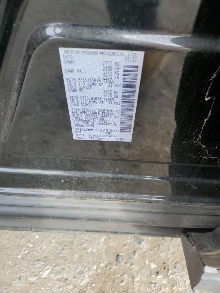 2015 Nissan Pathfinder S VIN: 5N1AR2MM0FC673800 Lot: 80881615