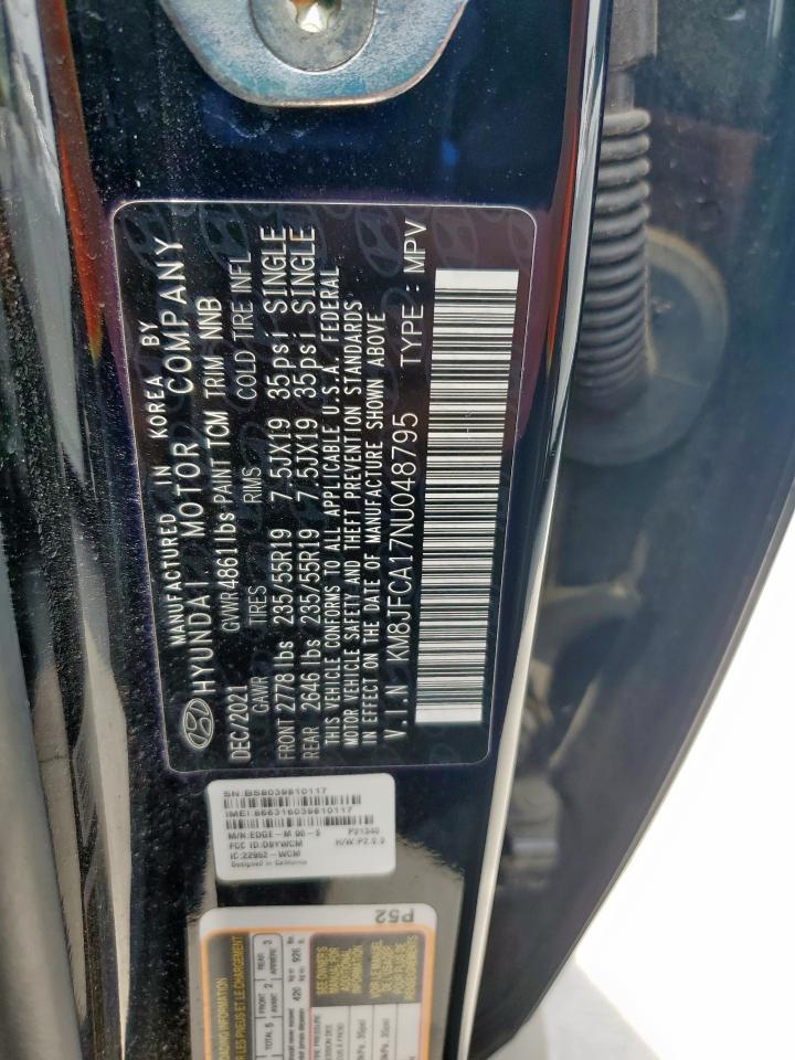 2022 Hyundai Tucson Sel Convenience VIN: KM8JFCA17NU048795 Lot: 71369405