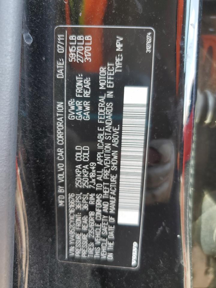 2012 Volvo Xc90 3.2 VIN: YV4952CYXC1616676 Lot: 83980495