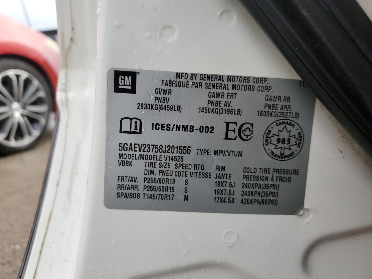 2008 Buick Enclave Cxl VIN: 5GAEV23758J201556 Lot: 80874365