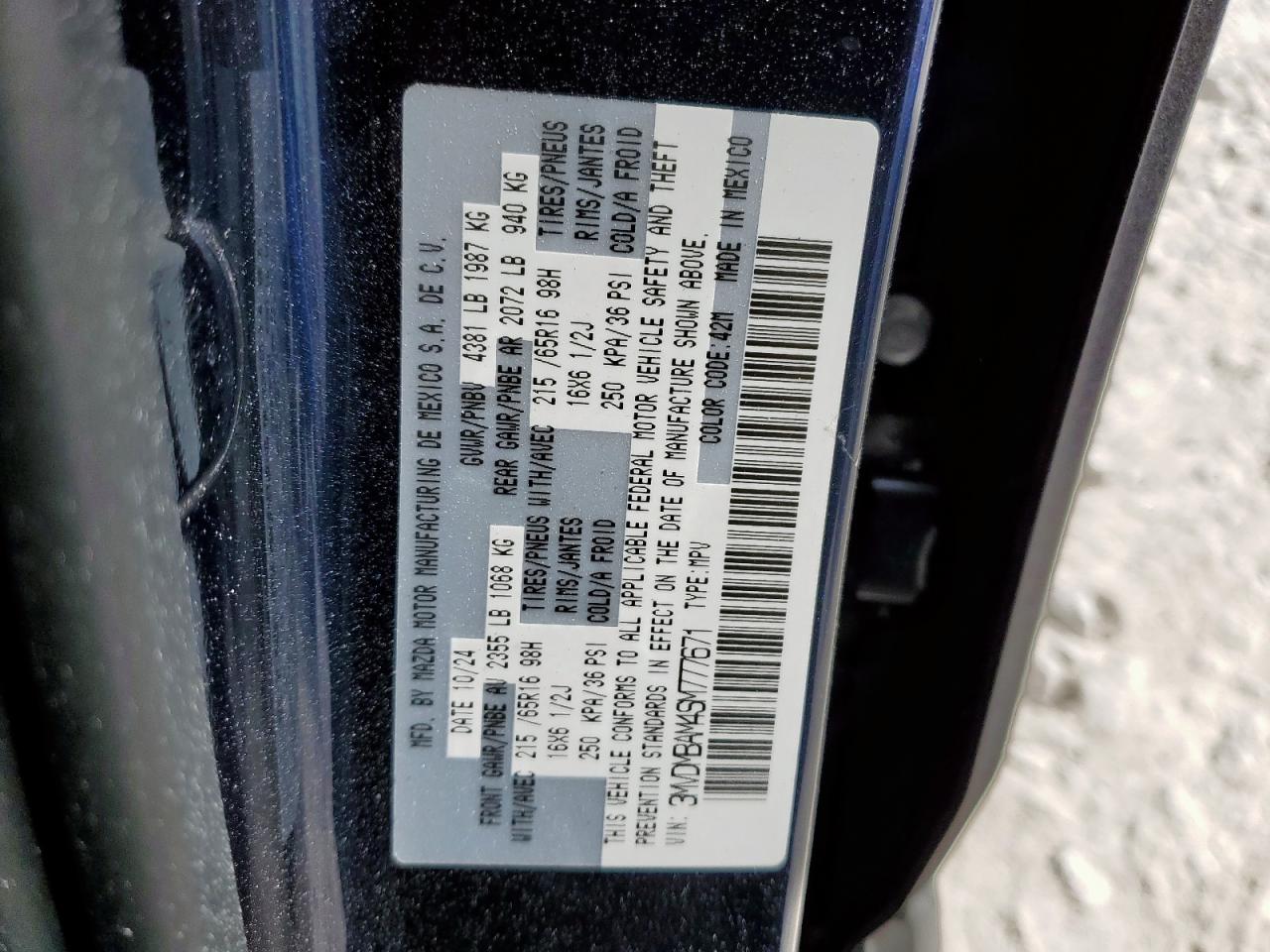 2025 Mazda Cx-30 VIN: 3MVDMBAM4SM777671 Lot: 83787265