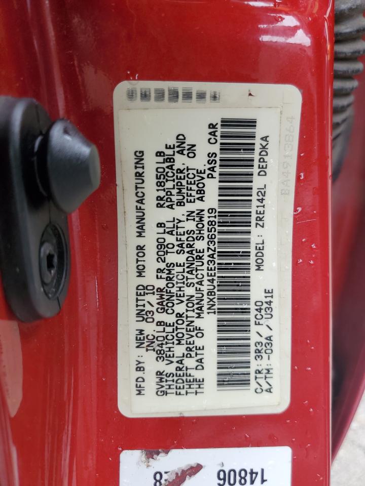 2010 Toyota Corolla Base VIN: 1NXBU4EE3AZ365819 Lot: 84749355