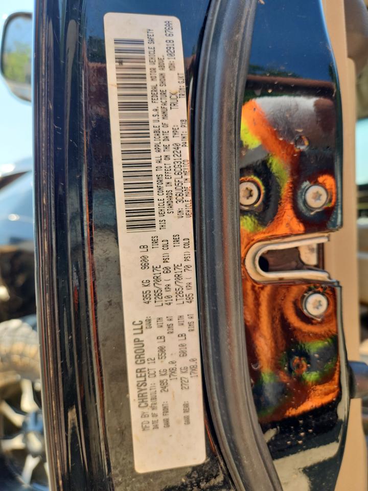 2012 Dodge Ram 2500 Laramie VIN: 3C6UD5FL6CG312240 Lot: 70995845