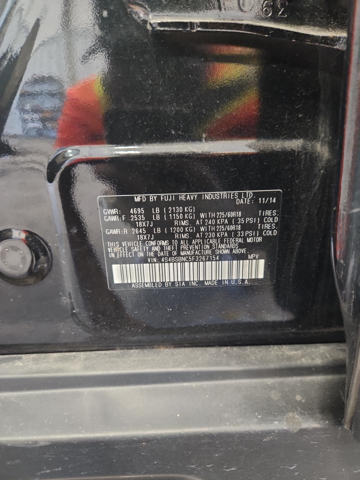 2015 Subaru Outback 2.5I Limited VIN: 4S4BSBNC5F3267154 Lot: 81235765