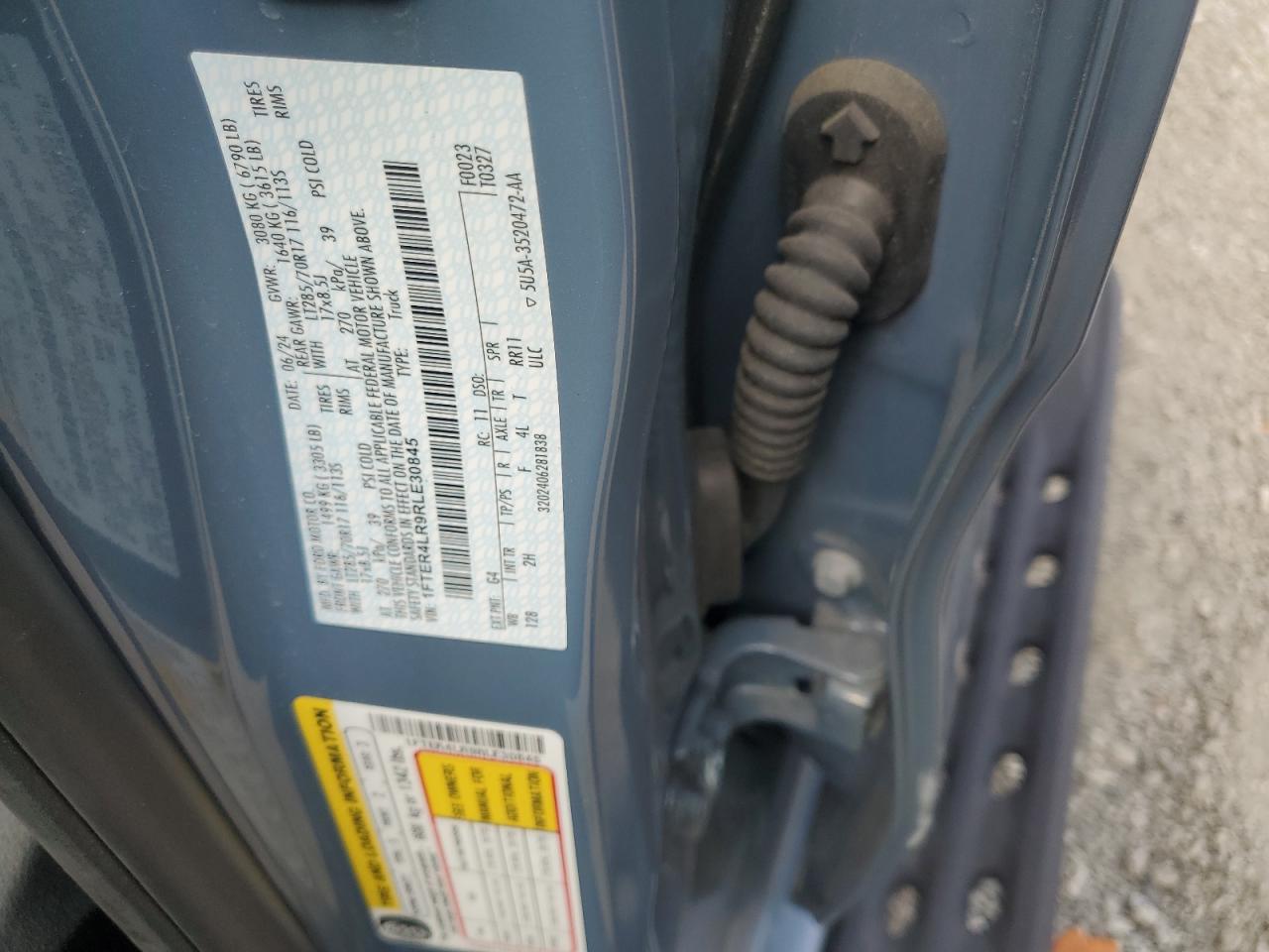 2024 Ford Ranger Raptor VIN: 1FTER4LR9RLE30845 Lot: 83984895