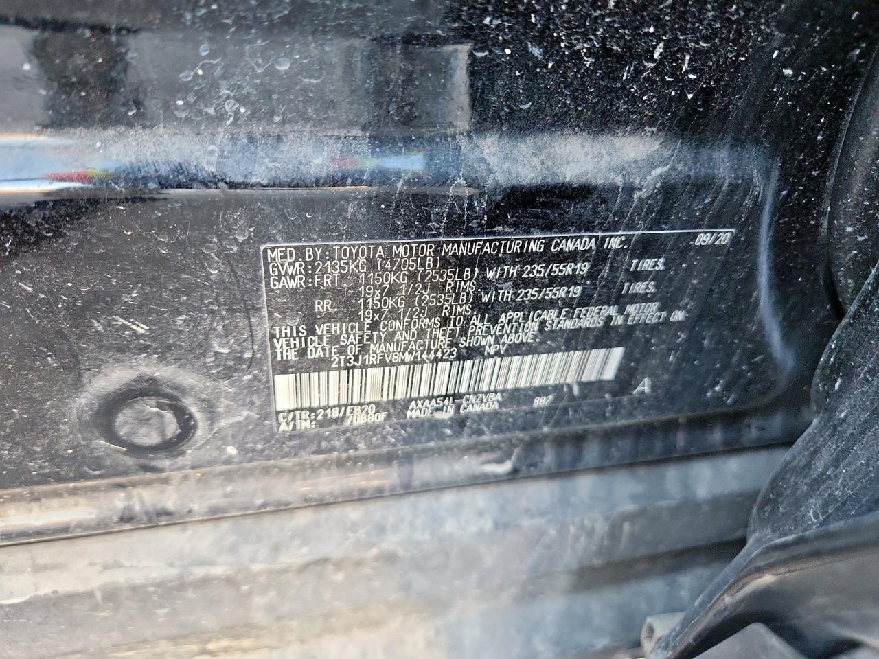 2021 Toyota Rav4 Adventure VIN: 2T3J1RFV8MW144423 Lot: 84198075