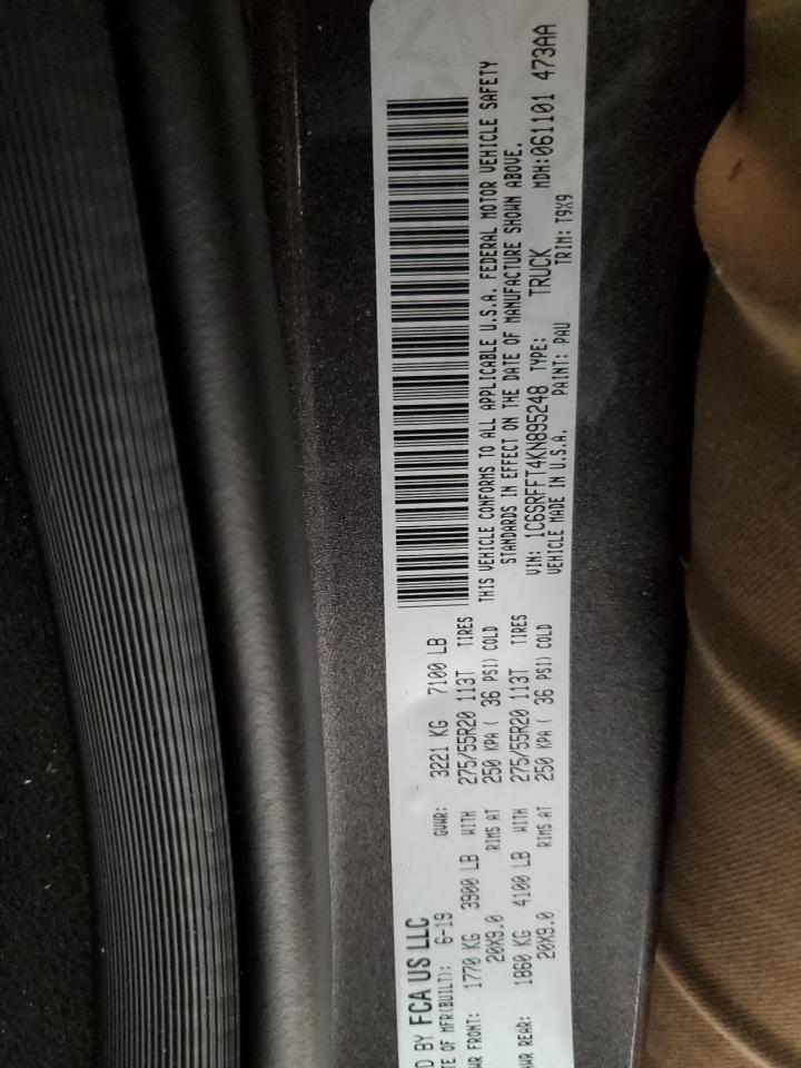 2019 Ram 1500 Big Horn/Lone Star VIN: 1C6SRFFT4KN895248 Lot: 81077445