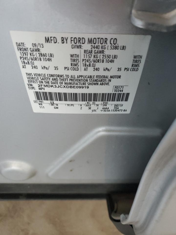 2013 Ford Edge Sel VIN: 2FMDK3JCXDBE09919 Lot: 71785865