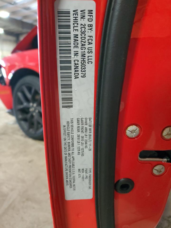 2021 Dodge Challenger Sxt VIN: 2C3CDZAG1MH503379 Lot: 83794055