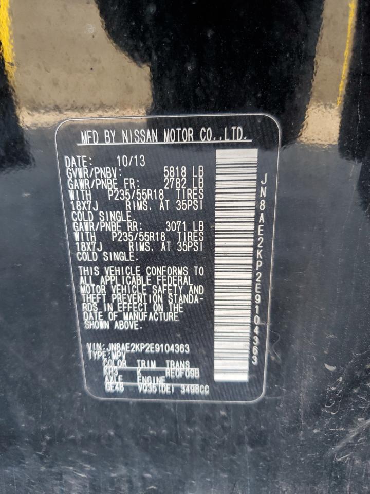 2014 Nissan Quest S VIN: JN8AE2KP2E9104363 Lot: 81816175