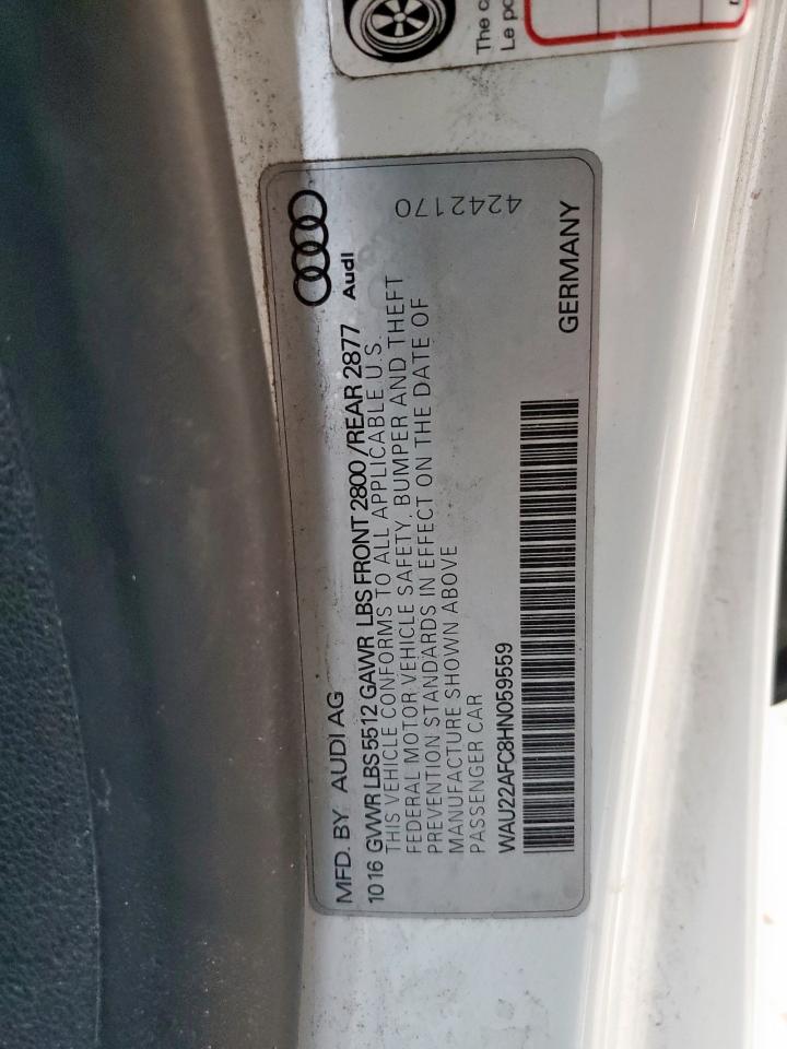 2017 Audi A7 Prestige VIN: WAU22AFC8HN059559 Lot: 81801705