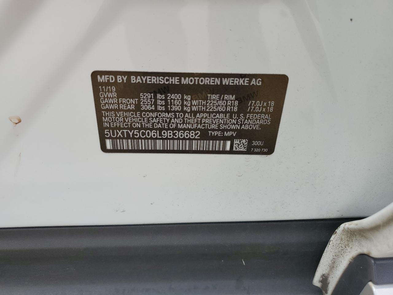 2020 BMW X3 xDrive30I VIN: 5UXTY5C06L9B36682 Lot: 72058575