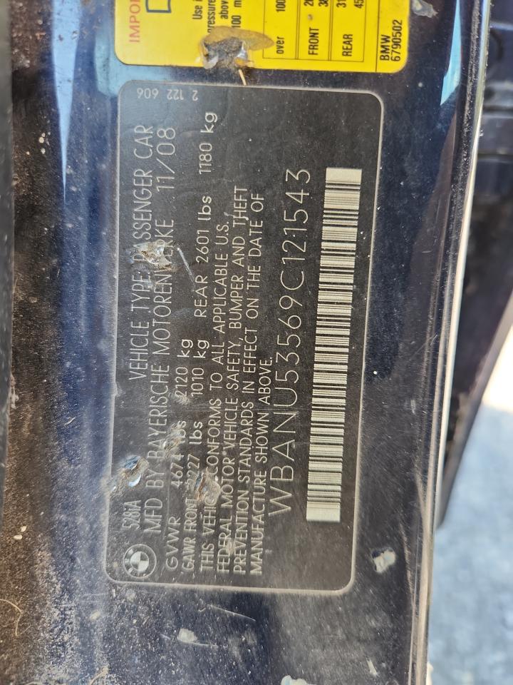 2009 BMW 528 I VIN: WBANU53569C121543 Lot: 81277415