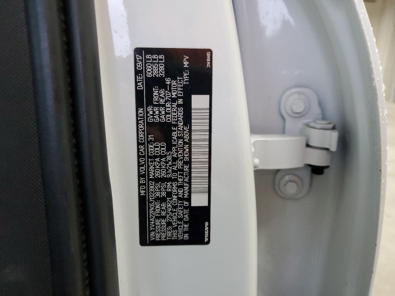 2018 Volvo Xc90 T6 VIN: YV4A22PK6J1323902 Lot: 83840495