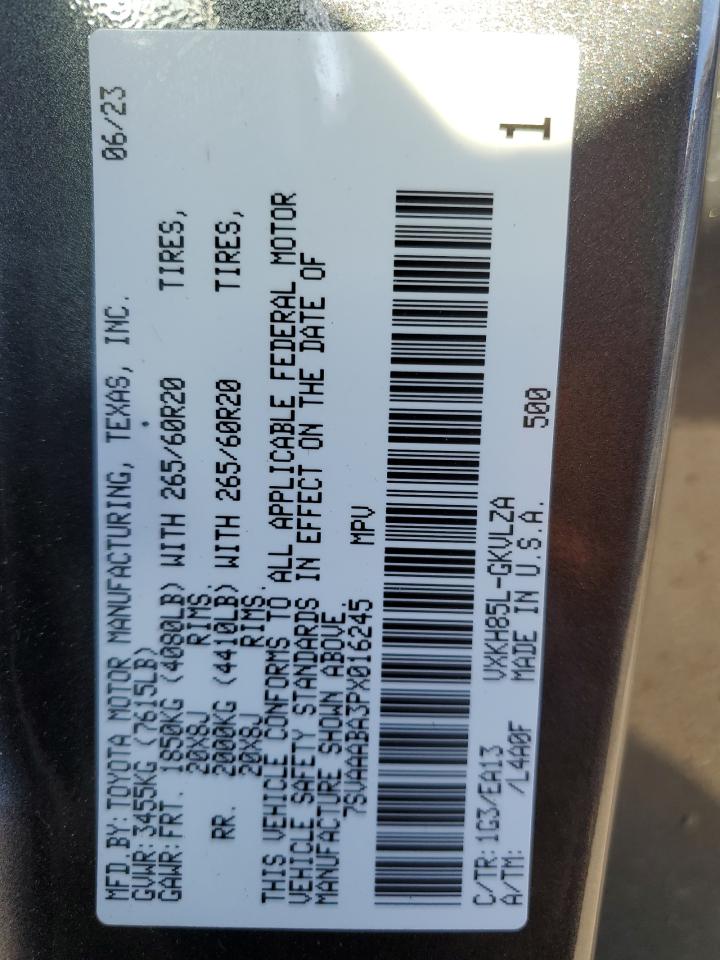 2023 Toyota Sequoia Sr5 VIN: 7SVAAABA3PX016245 Lot: 81304765