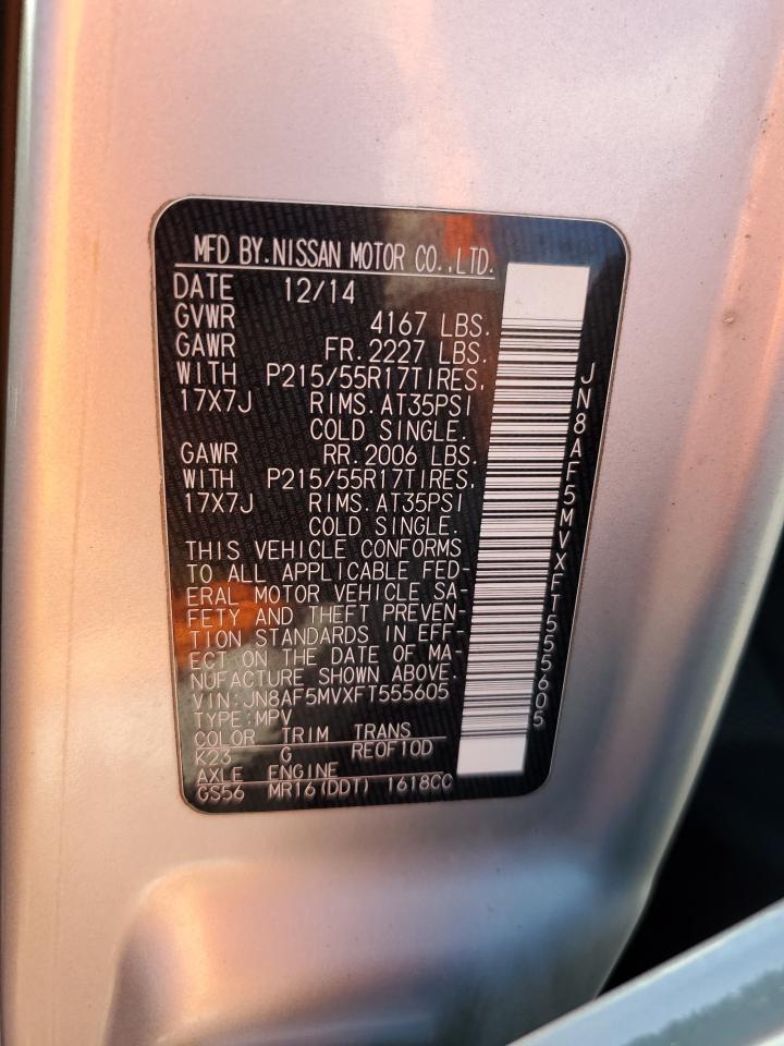 2015 Nissan Juke S VIN: JN8AF5MVXFT555605 Lot: 80088275