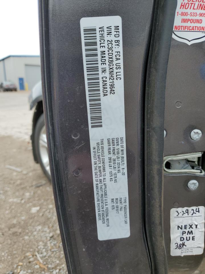 2022 Dodge Charger Sxt VIN: 2C3CDXBGXNH219642 Lot: 71710775