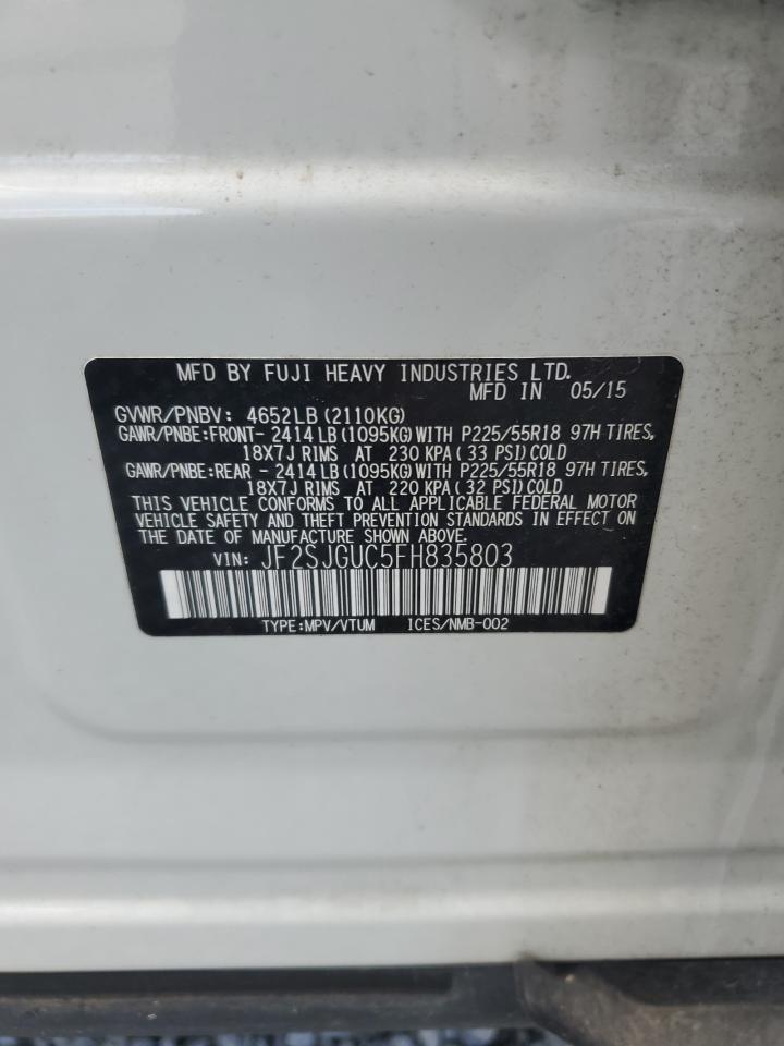 2015 Subaru Forester 2.0Xt Touring VIN: JF2SJGUC5FH835803 Lot: 81013615