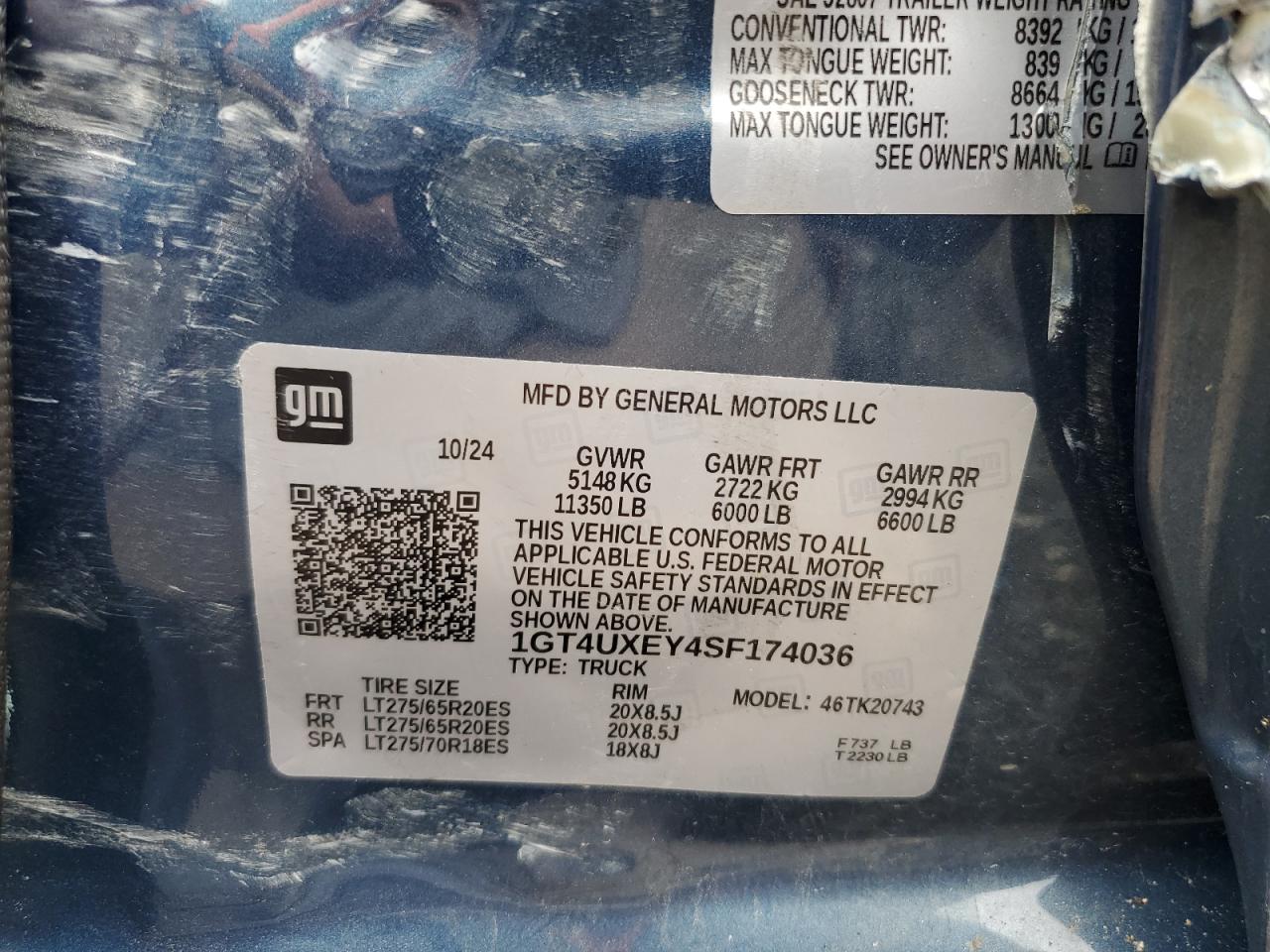 2025 GMC Sierra K2500 Denali Ultimate VIN: 1GT4UXEY4SF174036 Lot: 81957655